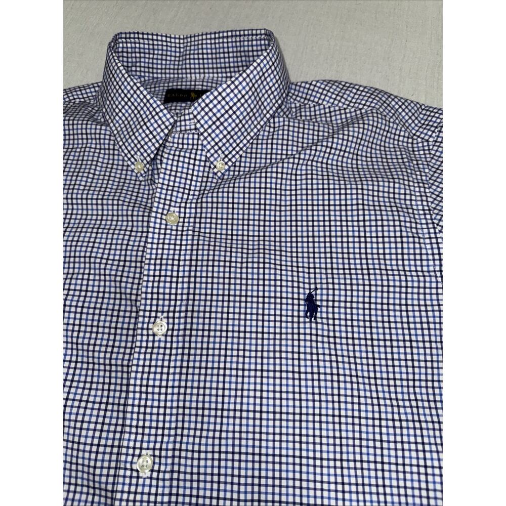 Polo Ralph Lauren Shirt Mens XL Blue Gingham Classic Fit Button Down Cotton EUC - Picture 4 of 8